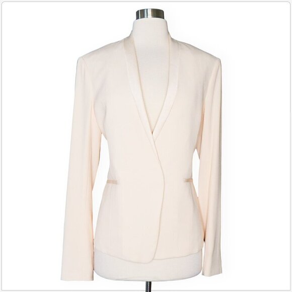 Rag & Bone Bowman Blazer Contrast Satin Trim Jacket Soft Peach Jacket NEW NWT 6 - Picture 4 of 7